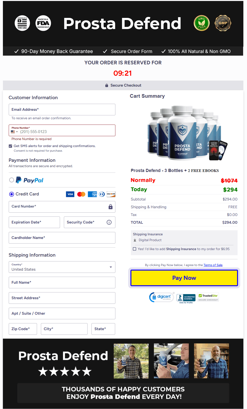 Prostadefend - Order Page
